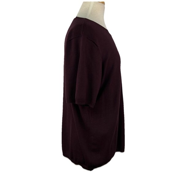 Lauren Ralph Lauren 1X Sweater Set Purple 2 Pc Cardigan Top Classic Career Silk - Picture 12 of 14